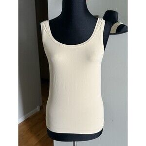 By Chicos Tank Top Sz 1 Sleeveless Stretch Nylon / Spandex Blend Nude